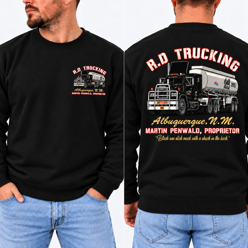 R.D. Trucking Shirt, Vintage Convoy Movie Graphic Tee, Retro Trucker T-Shirt, Classic 70s Trucking Style, Front & Back Print, Gift For Him