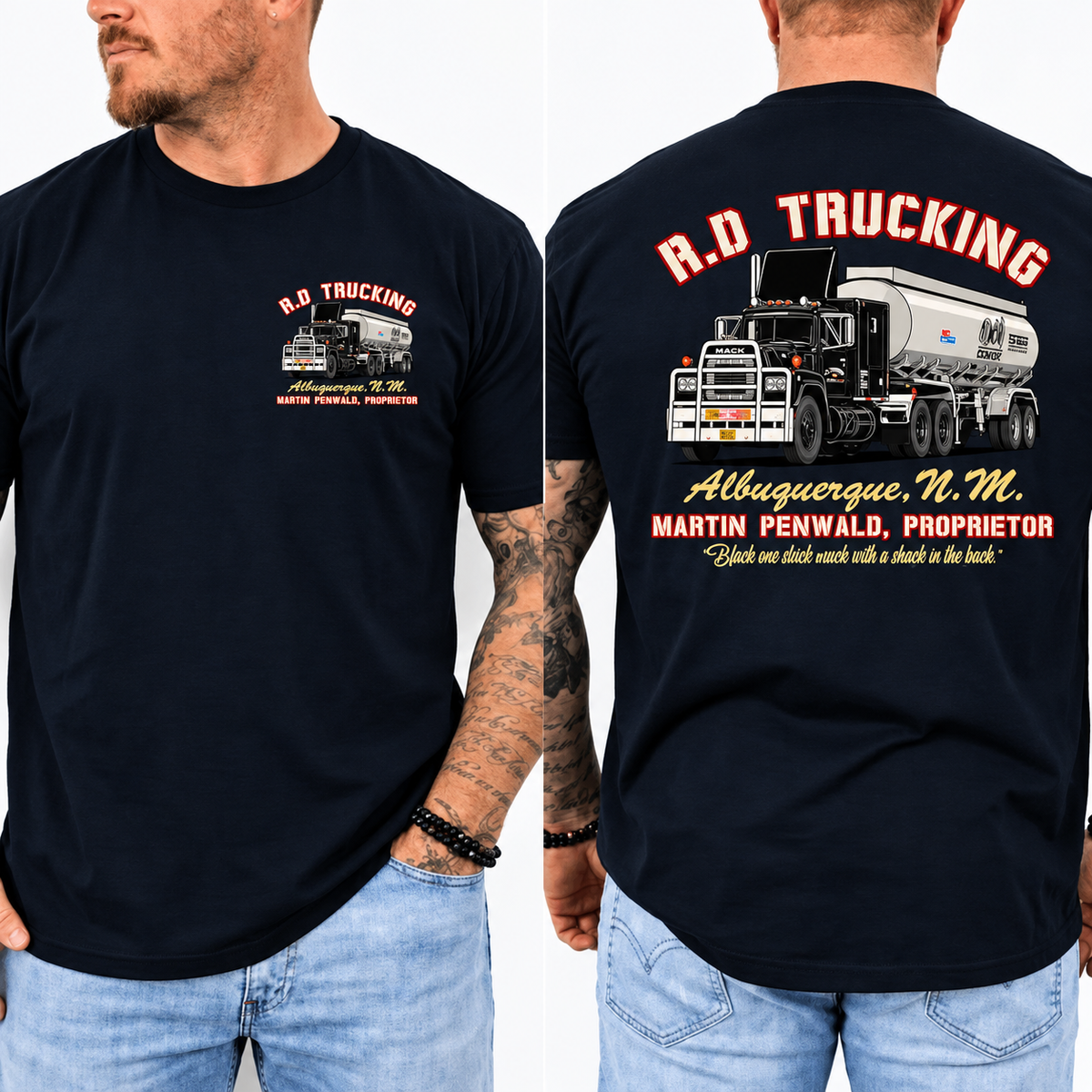 R.D. Trucking Shirt, Vintage Convoy Movie Graphic Tee, Retro Trucker T-Shirt, Classic 70s Trucking Style, Front & Back Print, Gift For Him