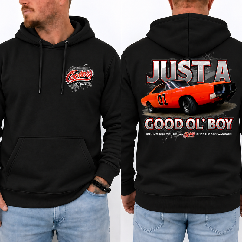 Just A Good Ol’ Boy” General Lee 01 T-shirt, Dukes of Hazzard 1979 Retro Shirt, Perfect 2 sided Tee For Classic TV Lovers, Old School Style, Gift For Him