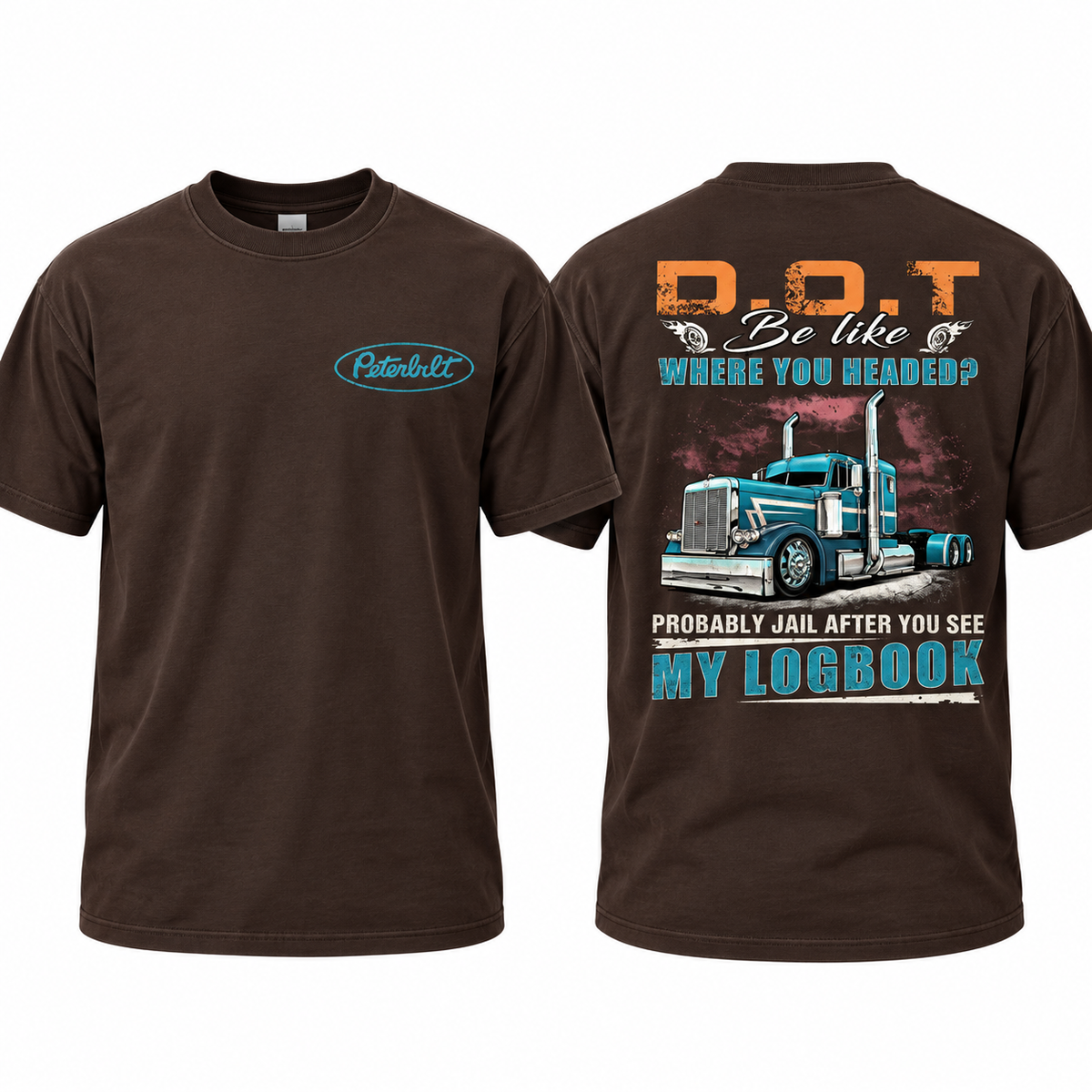 Peterbilt Trucker Hoodie, Funny DOT Logbook Joke Sweatshirt, D.O.T. Where You Headed? Probably Jail, CDL Driver Gift