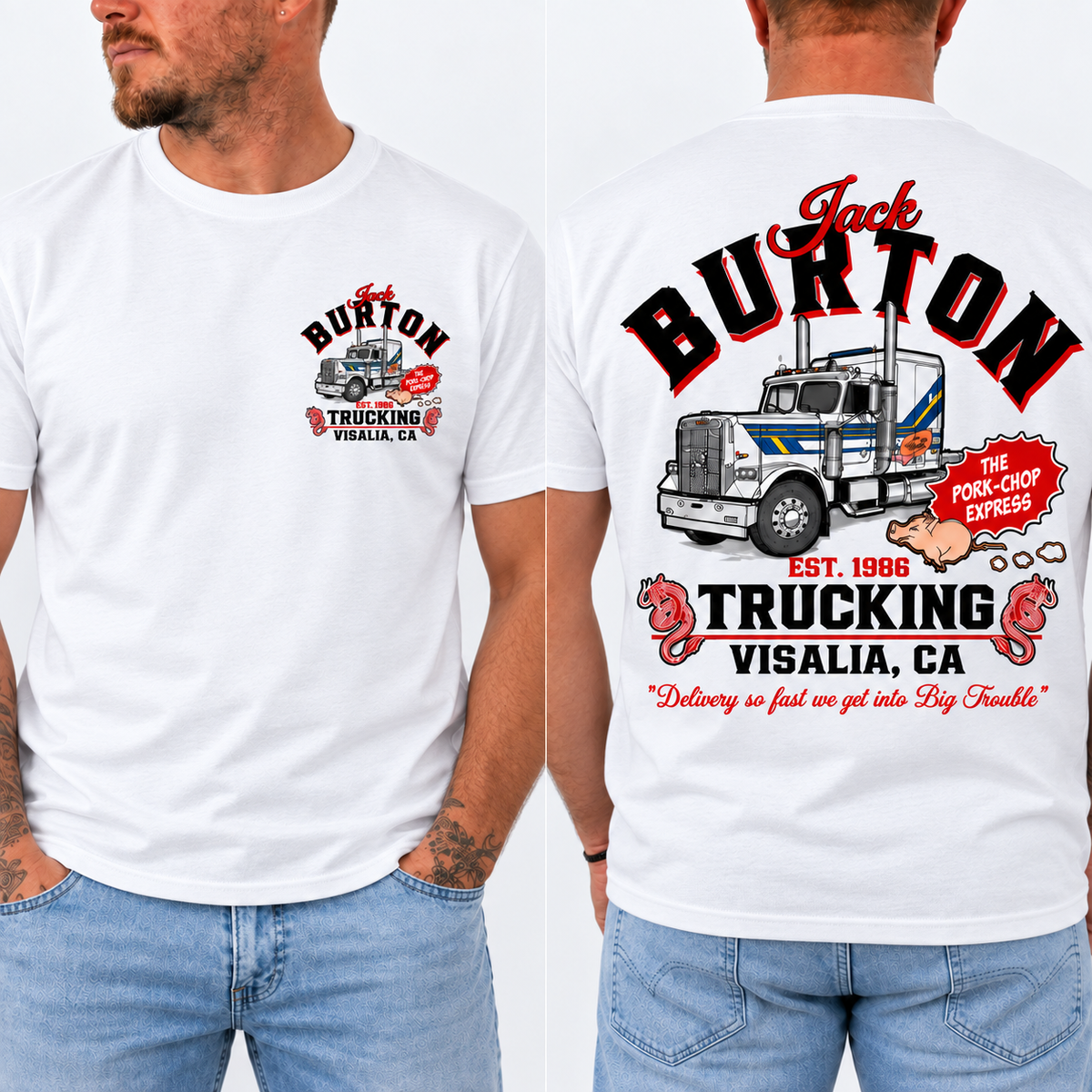 Jack Burton Trucking Shirt, Big Trouble in Little China Tee, Vintage Trucker Graphic T-Shirt, 80s Movie Fan Gift