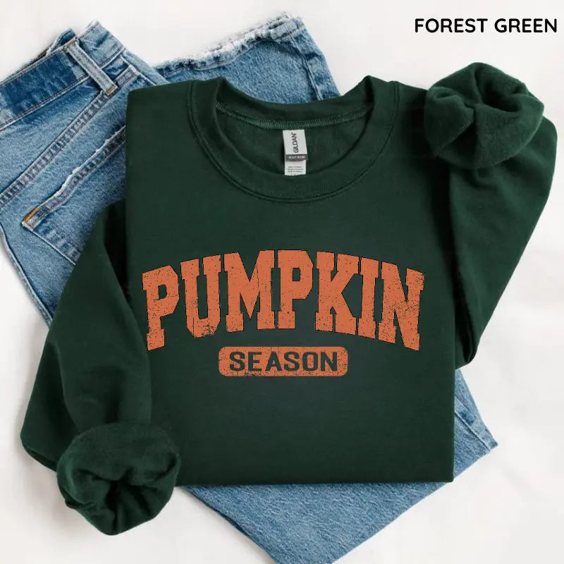 Retro Pumpkin Season Sweatshirt, Cute Fall Autumn Pullover, Cozy Thanksgiving Gift Shirt, Vintage Halloween Sweatshirt for Women & Spooky Season Outfit, Women's Long Sleeve Shirts