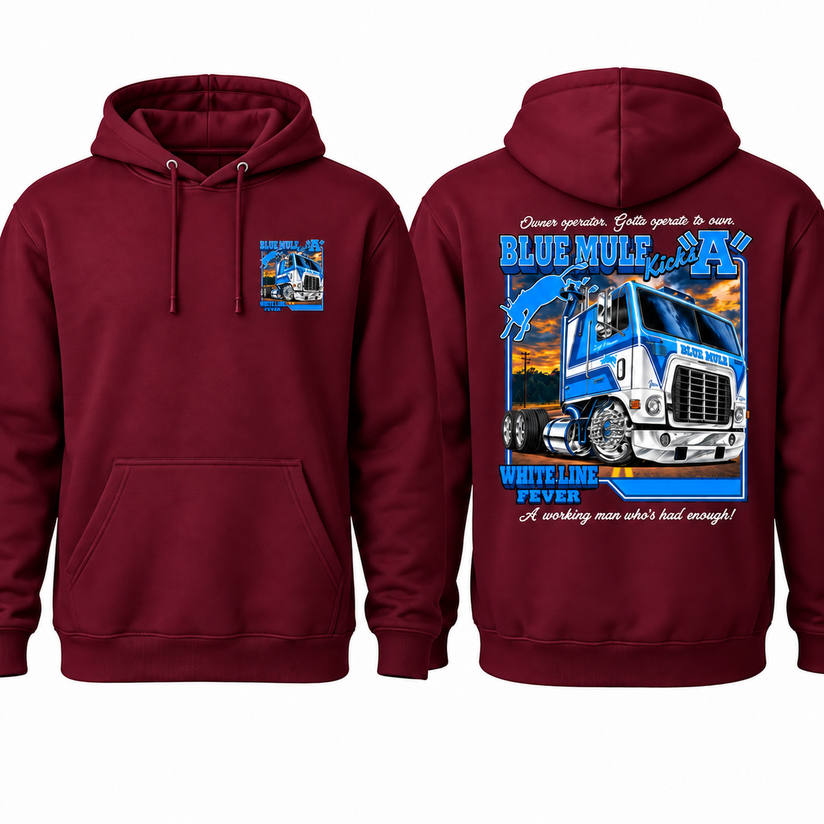 Blue Mule White Line Fever Shirt, Vintage Trucker Graphic Tee, Blue Mule Semi Truck T-Shirt, Trucking Unisex Cotton Tee, Gift For Him