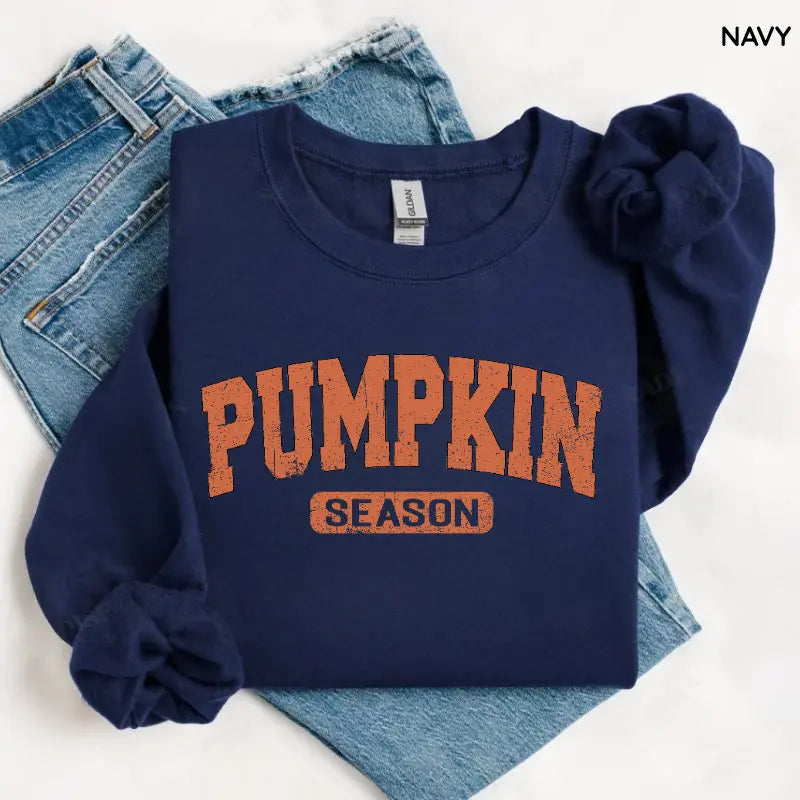 Retro Pumpkin Season Sweatshirt, Cute Fall Autumn Pullover, Cozy Thanksgiving Gift Shirt, Vintage Halloween Sweatshirt for Women & Spooky Season Outfit, Women's Long Sleeve Shirts