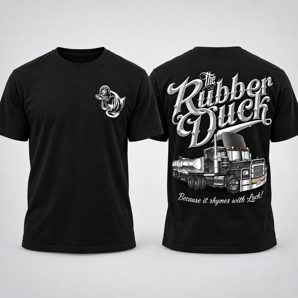 Rubber Duck Trucker Shirt, Vintage Semi Truck Graphic Tee, Classic Convoy Style T-Shirt, Front & Back Print, Truck Driver Gift