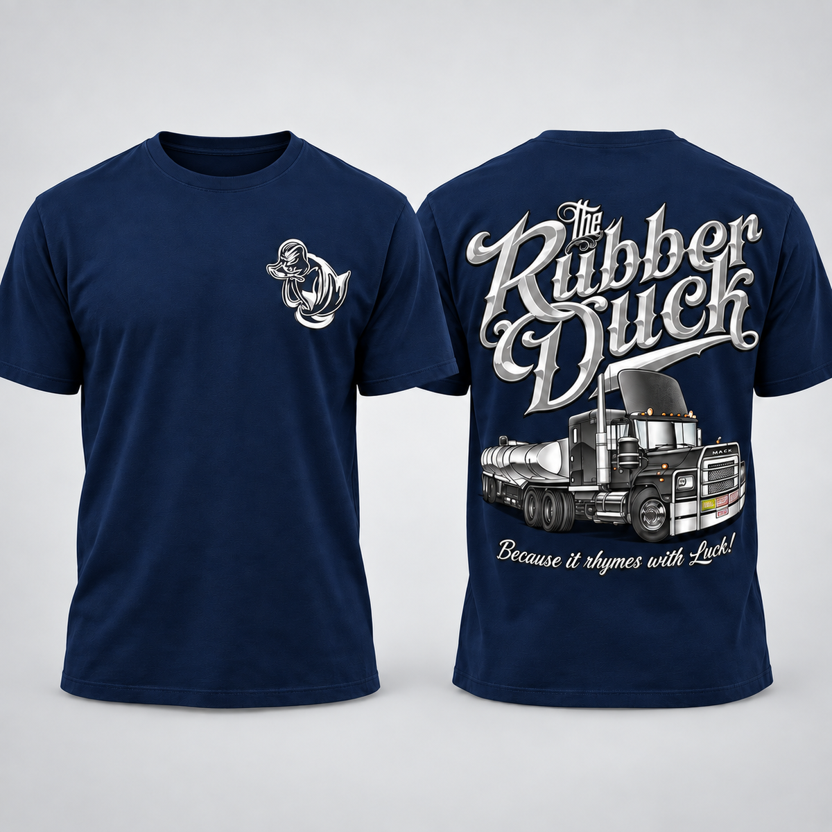 Rubber Duck Trucker Shirt, Vintage Semi Truck Graphic Tee, Classic Convoy Style T-Shirt, Front & Back Print, Truck Driver Gift