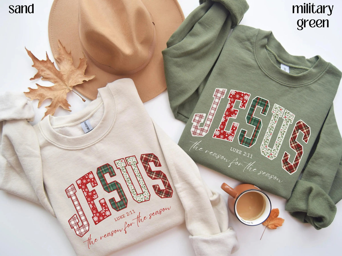 Christian Jesus Sweathirt or Shirt, Christmas Bible Verse Tshirt, Trendy Faith Apparel Gift, Jesus Loves You, The Reason For The Season