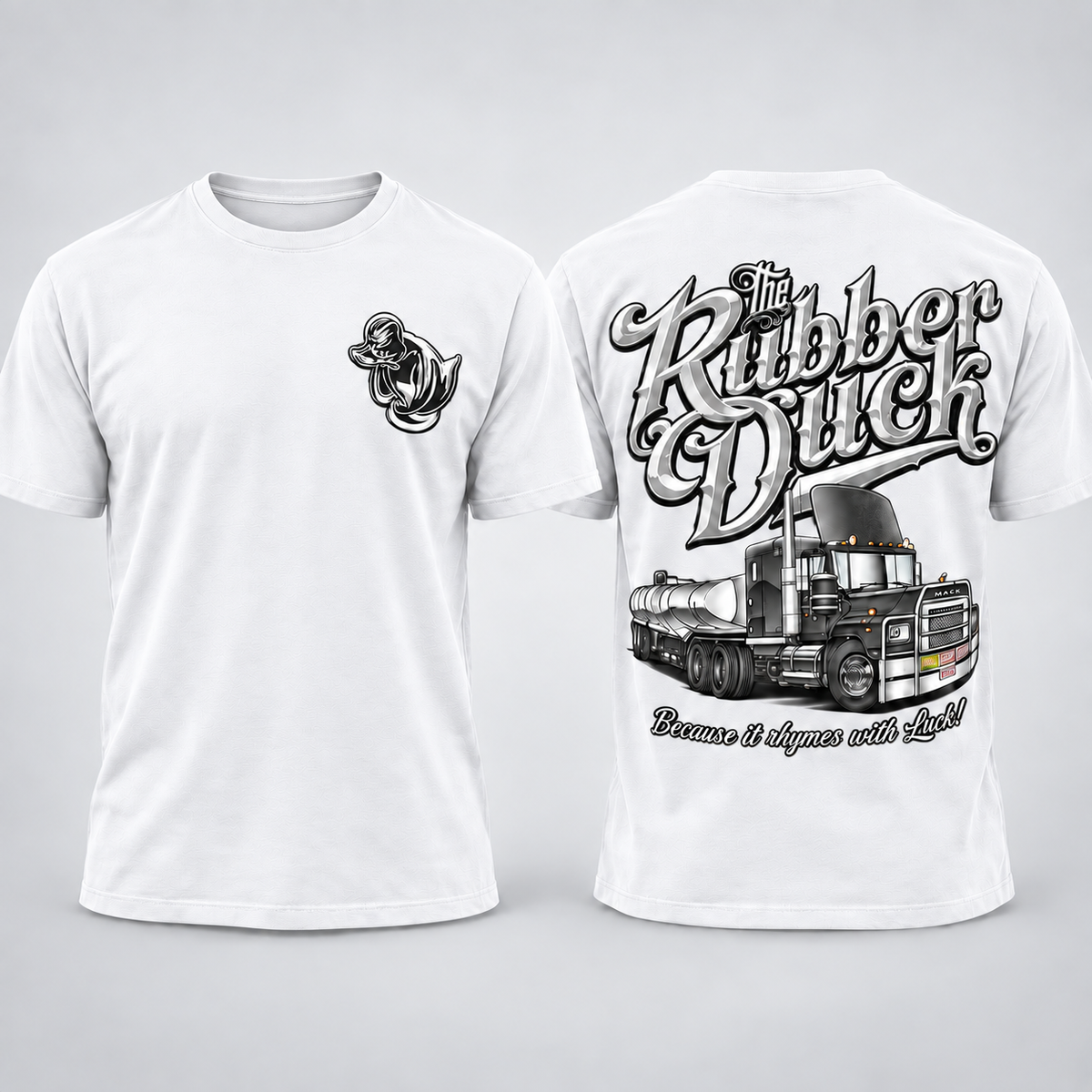 Rubber Duck Trucker Shirt, Vintage Semi Truck Graphic Tee, Classic Convoy Style T-Shirt, Front & Back Print, Truck Driver Gift