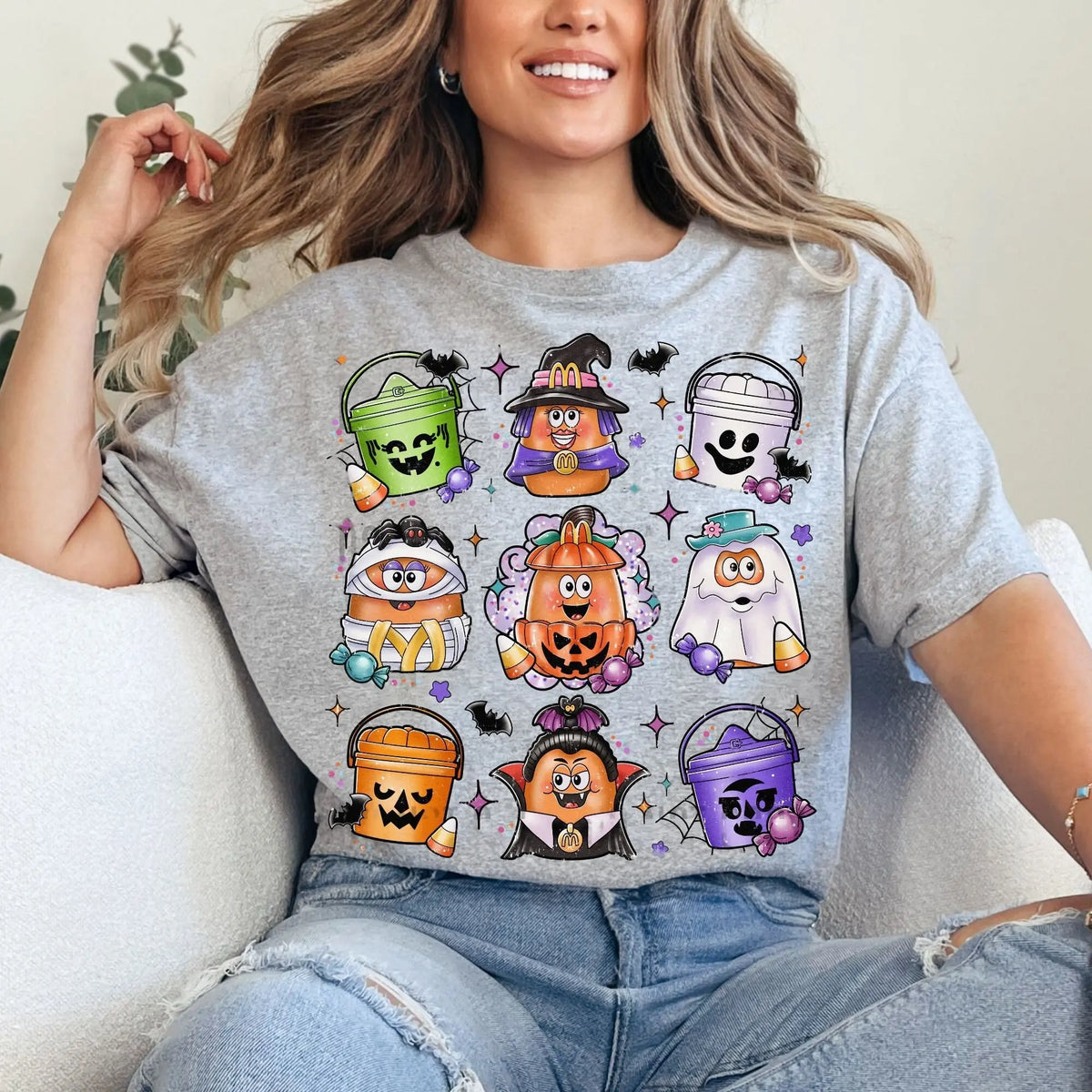 Halloween Chicken Nuggets Sweatshirt, 90s Retro Halloween Shirt, Spooky Nugget Crewneck