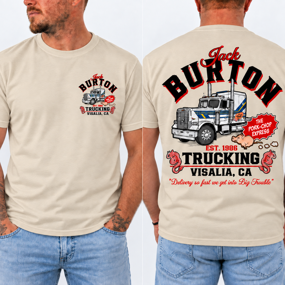 Jack Burton Trucking Shirt, Big Trouble in Little China Tee, Vintage Trucker Graphic T-Shirt, 80s Movie Fan Gift