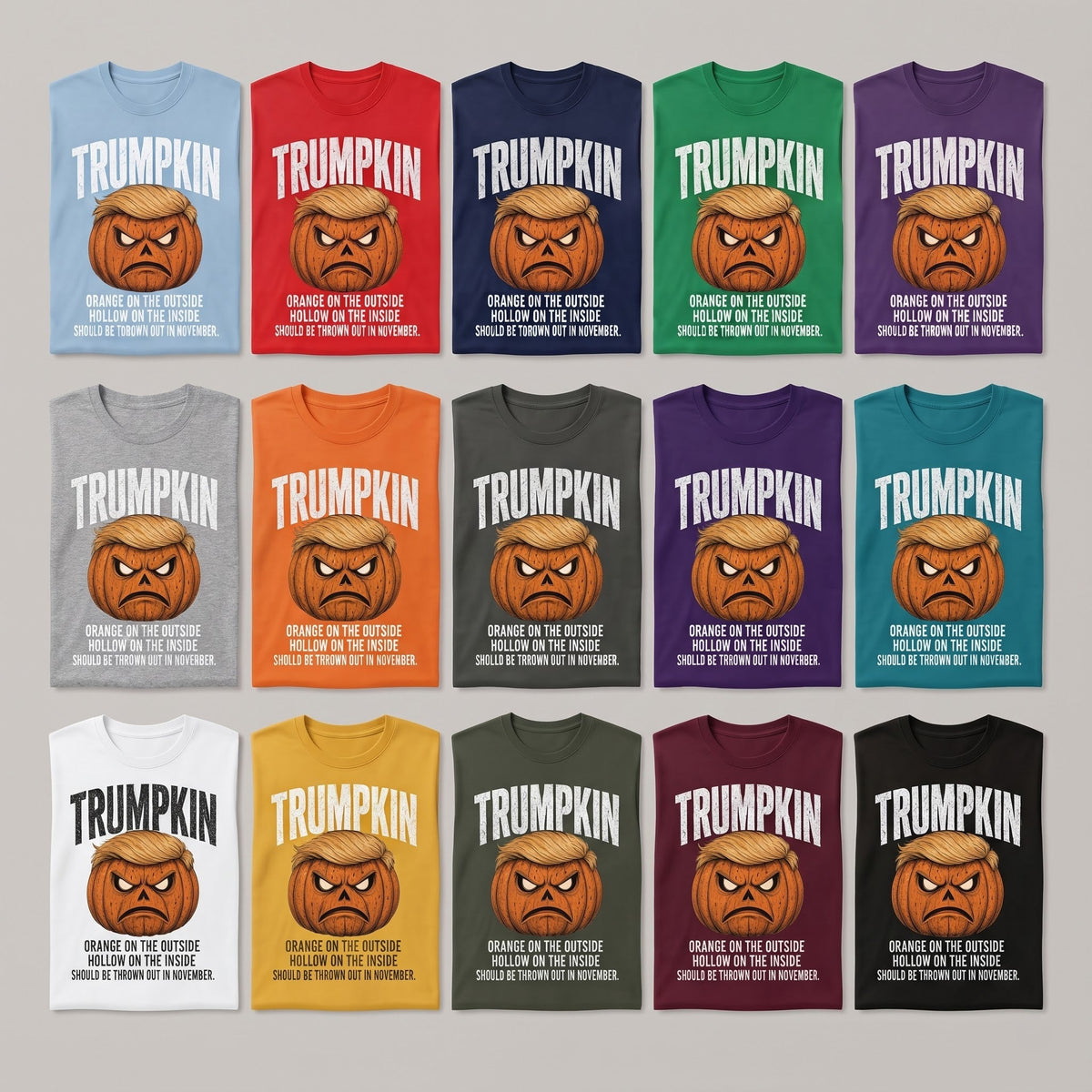 Funny Trump Pumpkin Graphic Tee, Trumpkin Halloween Shirt, Political Halloween T-shirt, Anti Trump Spooky Season Shirt