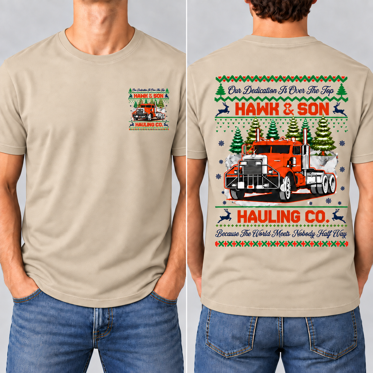 Over The Top Trucker Xmas Hoodie, Front & Back Print, Vintage Arm Wrestling Movie Sweatshirt, Classic 80s Graphic Pullover, Christmas Gift