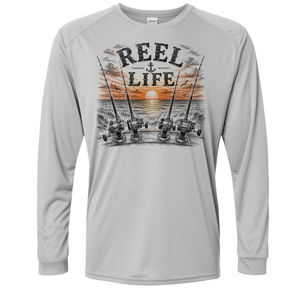 Reel Life Fishing Shirt, Long Sleeve UV Fishing Shirt, Offshore Fishing Performance Tee, Saltwater Angler Gift, Fisherman Boat Shirt for Men