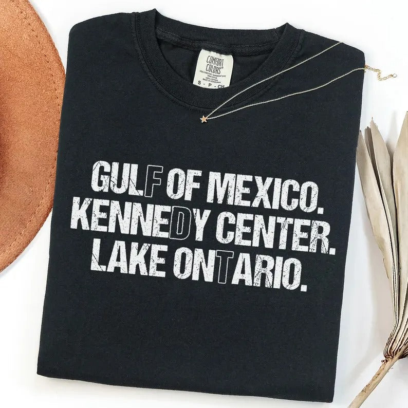 Lake Ontario T-Shirt, Gulf of Mexico Shirt, Kennedy Center Tee, Funny Geography Shirt, Political Humor Graphic Tee