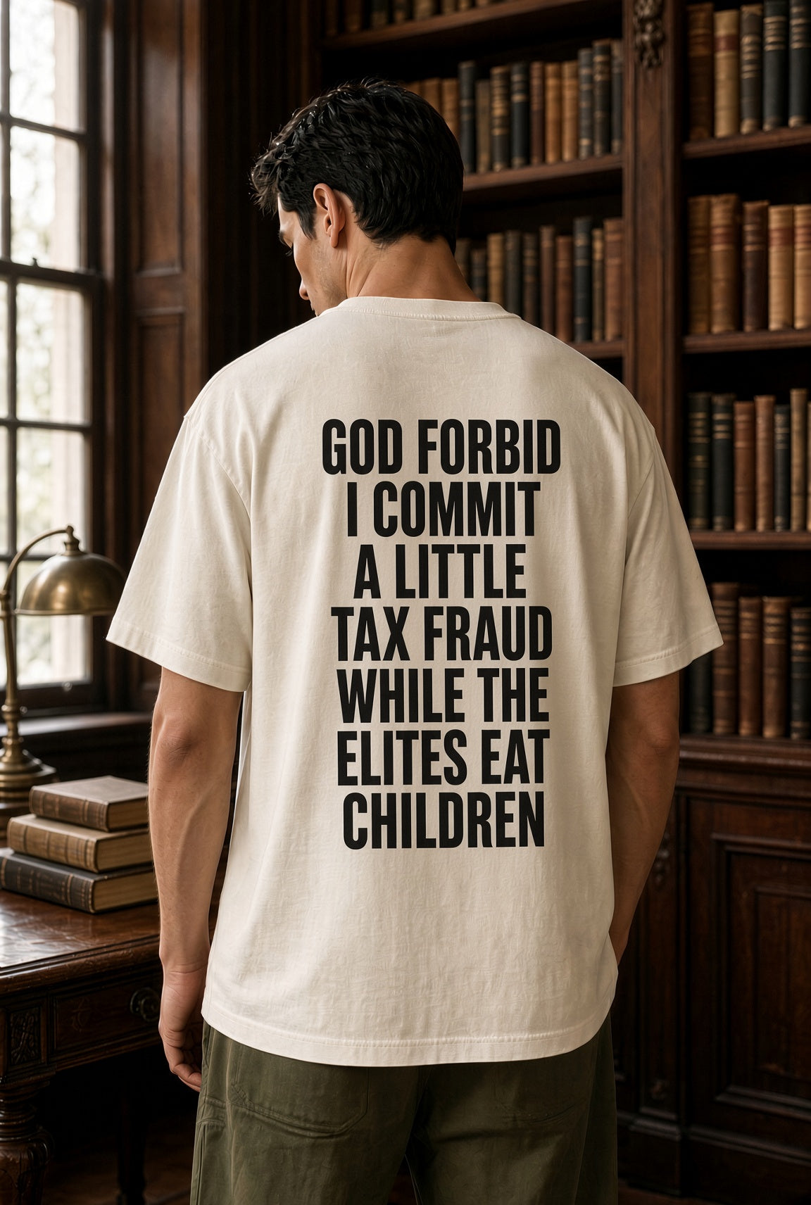 Political Satire Tax Fraud T-Shirt, God Forbid Funny Statement Tee, Anti Establishment Humor Shirt, Sarcastic Graphic Gift